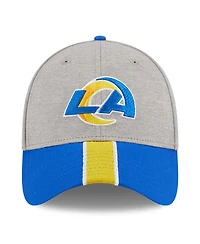 New Era Men's Heather Gray/Royal Los Angeles Rams Striped 39THIRTY Flex Hat