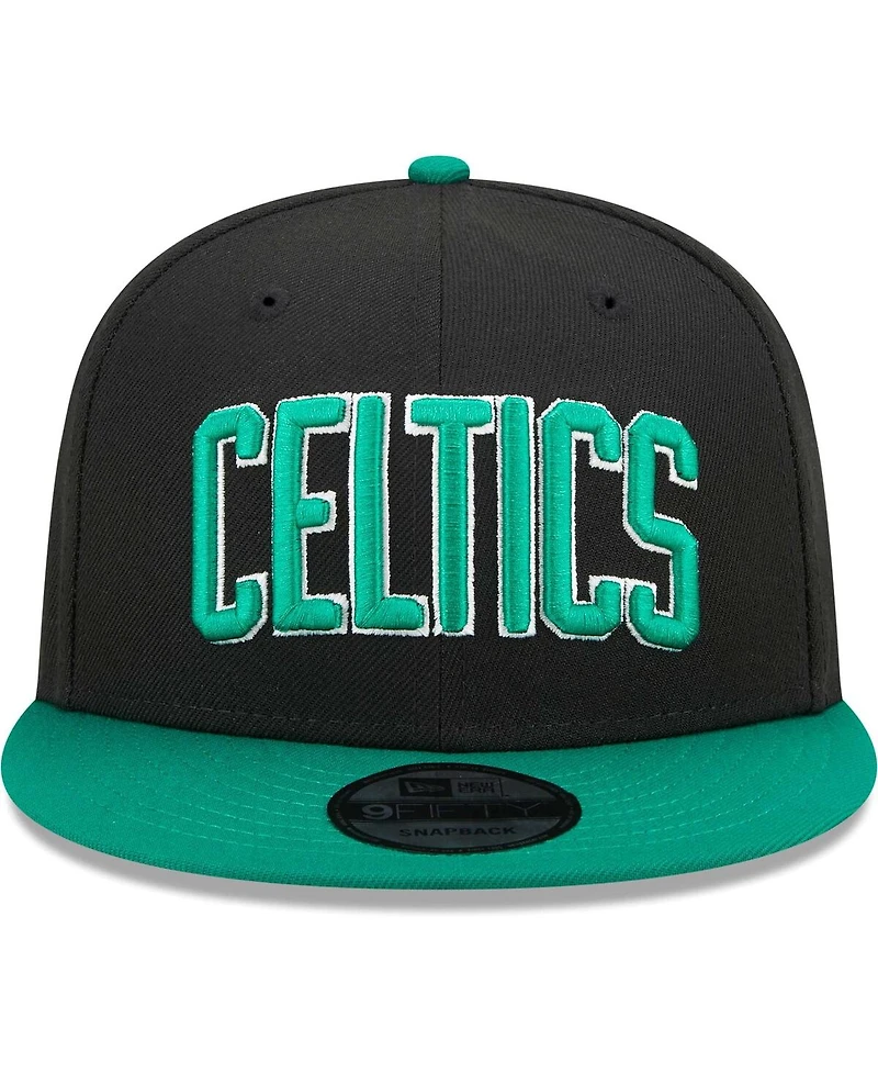 New Era Men's Black/Green Boston Celtics Jersey Hook Statement Edition 9FIFTY Snapback Hat