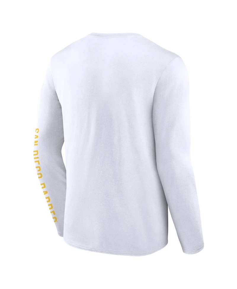 Fanatics Men's White San Diego Padres Press Box Long Sleeve T-Shirt