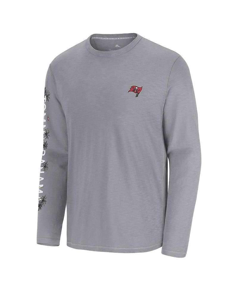 Tommy Bahama Men's Gray Tampa Bay Buccaneers Oasis End Zone Lux Long Sleeve T-Shirt