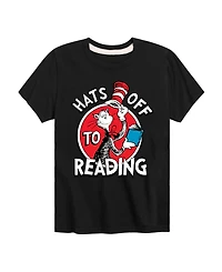 Captain America Big Boys Dr. Seuss Hats Off to Reading Graphic T-Shirt