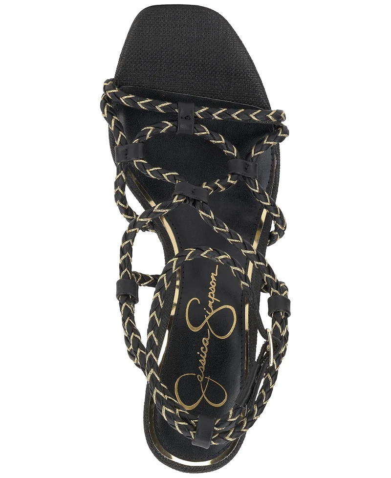 Jessica Simpson Women's Azimma Block-Heel Strappy Rope Sandals