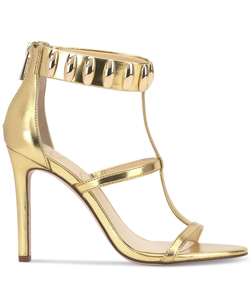 Jessica Simpson Women's Juniya T-Strap Studded Stiletto Sandals