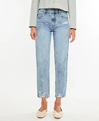 Kancan Women's Ankle Mom High Rise Jeans