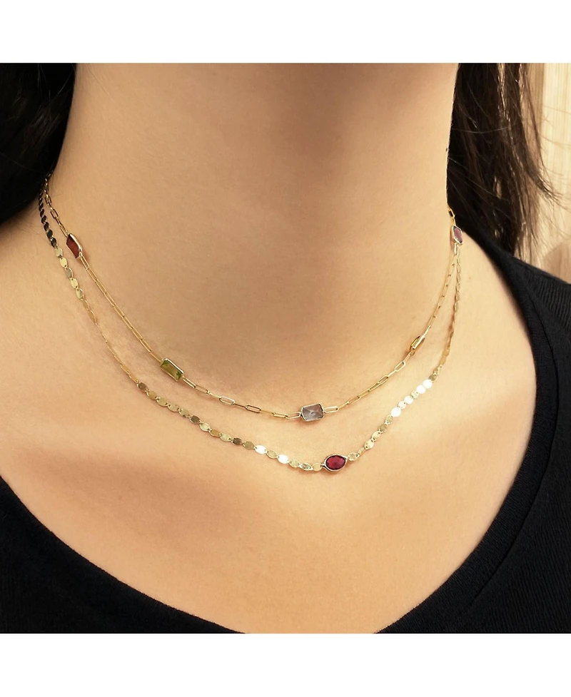 The Lovery Garnet Disco Necklace 14K Gold