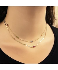 The Lovery Garnet Disco Necklace 14K Gold