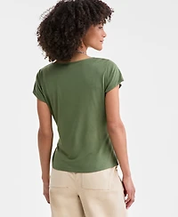 On 34th Women's Side-Tie Short-Sleeve Top, Exclusively at Macy's