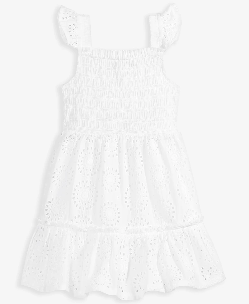 On 34th Little Girl's Cotton Eyelet Smocked Mommy & Me Flutter-Sleeve Dress, Exclusively at Macy's