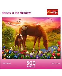 Trefl Red 500 Piece Jigsaw Puzzle - Family of Horses