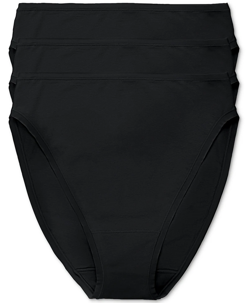 Natori Women's 3-Pk. Bliss Bare Cotton High-Cut Brief Underwear 772346MP