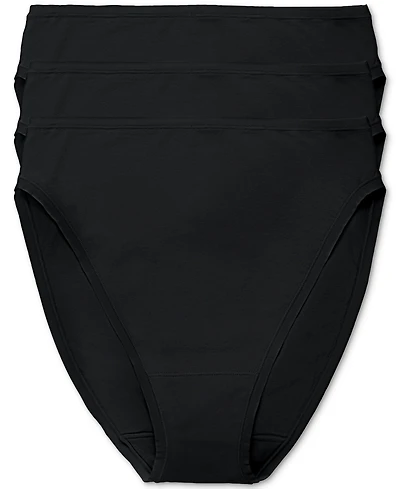 Natori Women's 3-Pk. Bliss Bare Cotton High-Cut Brief Underwear 772346MP