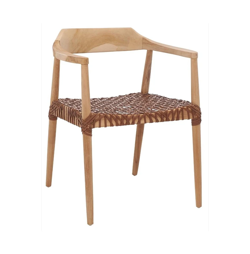 Munro Leather Woven Accent Chair