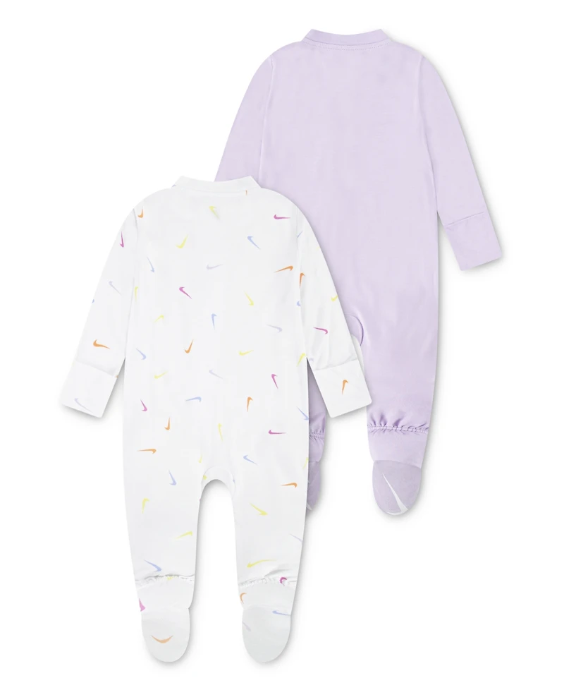 Nike Baby Essentials Viscose Long-Sleeve Footed Coveralls, 2 Pack
