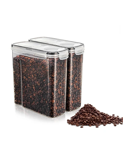 Sorbus Clear Plastic 2-Pack Airtight Coffee Bean Storage Container Set with Easy-Access Lids