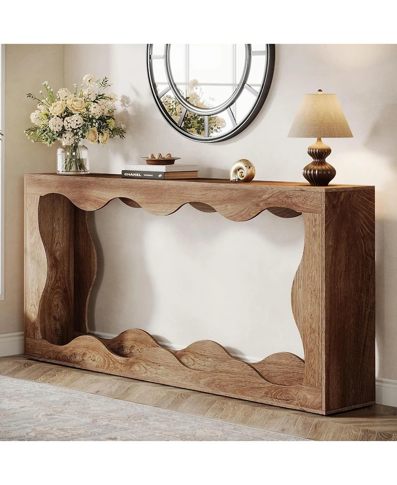 Tribesigns 63 Inches Farmhouse Console Table with Storage, Couch Table Behind Sofa, Long Entryway Table, Sofa Console Table, Narrow Console Table, Hal