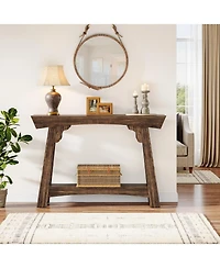Tribesigns Console Table with Storage, 2-Tier Wood Entryway Table with Shelf, Farmhouse Narrow Sofa Table Behind Couch for Foyer, Hallway, Living Room