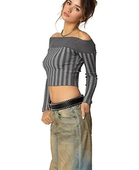 Edikted Womens Daren Off Shoulder Knit Top