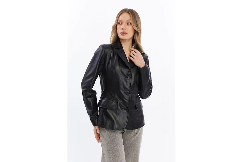 Furniq Uk Women's Leather Blazer