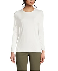 Lands' End Women's Tall Relaxed Supima Cotton Long Sleeve Crew Neck T-Shirt