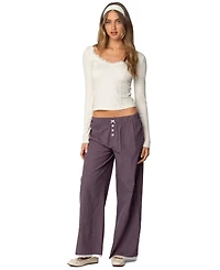 Edikted Womens Dakota Plaid Pants