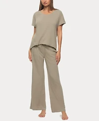 Felina Women's Lauren Linen Jersey Pullover and Lounge Pant Set