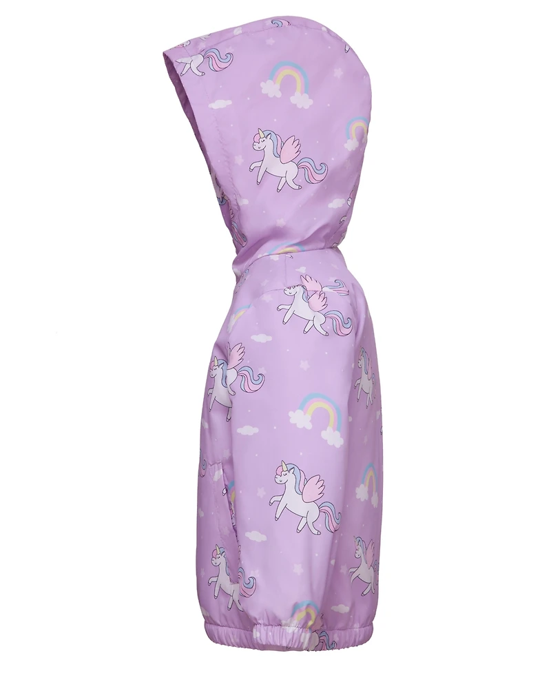 Rokka&Rolla Toddler Girls Fleece Lined Windbreaker Rain Jacket