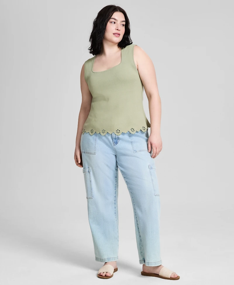 And Now This Trendy Plus Scalloped-Hem Tank Top, Exclusively at Macy's
