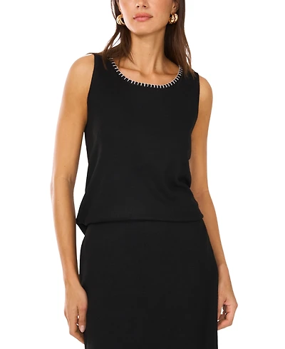 Vince Camuto Women's Whipstitched Sleeveless Sweater