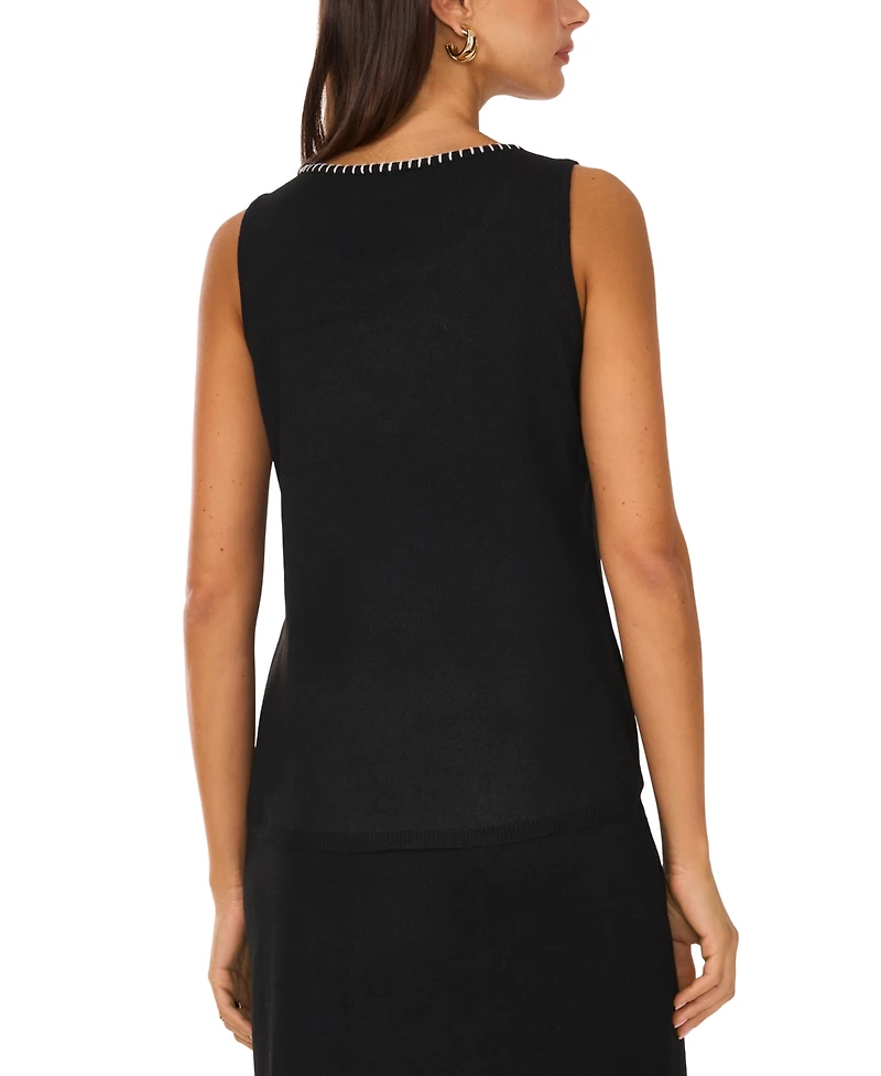 Vince Camuto Women's Whipstitched Sleeveless Sweater