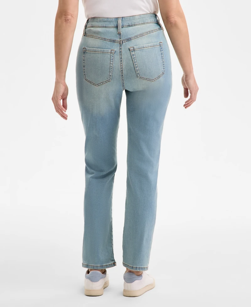 Style & Co Women's Curvy Straight-Leg High Rise Jeans, Created for Macy's