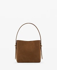 Mango Women's Suede Mini Shopper Bag