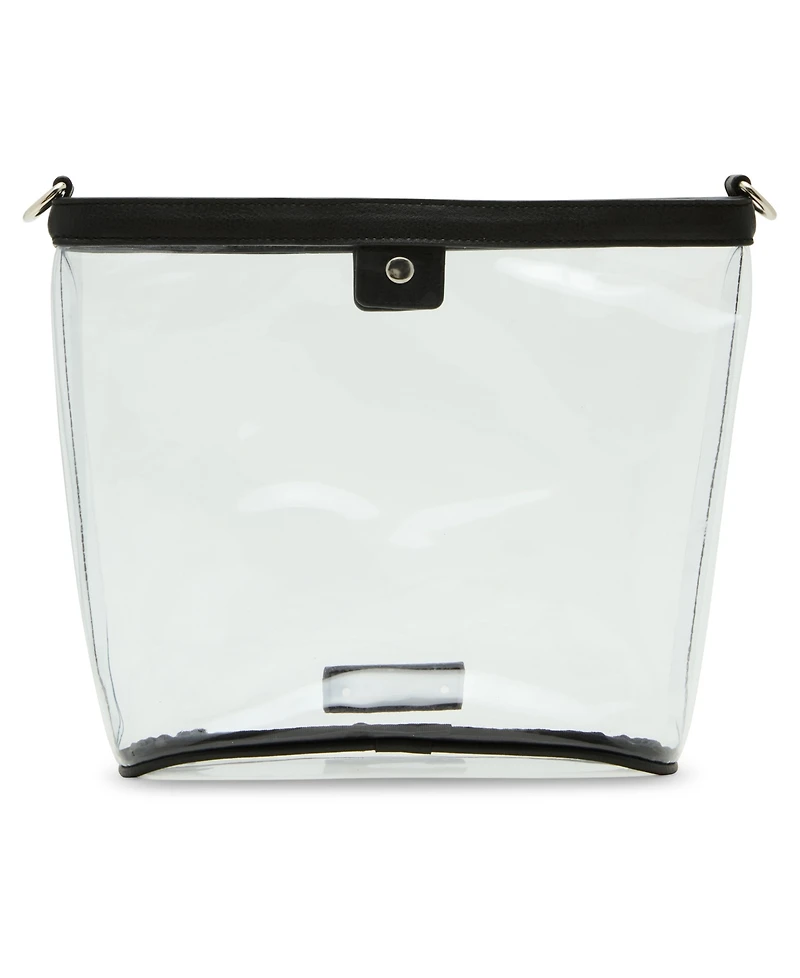 Madden Girl Cleo Clear Vinyl Bucket Crossbody Bag