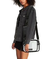 Madden Girl Ryann Clear Vinyl Camera Crossbody Bag