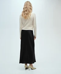 Mango Women's Midi Satin Skirt