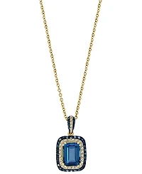 Effy London Blue Topaz (2-1/5 ct. t.w.) & Diamond (1/3 ct. t.w.) 18" Pendant Necklace in 14k Rose Gold