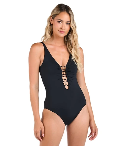 La Blanca Women's Island Goddess Plunging Swimsuit