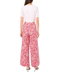 1.State Women's Printed Wide-Leg Pull-On Pants