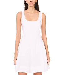 1.state Women's Scoop-Neck Full-Circle Linen-Blend Mini Dress