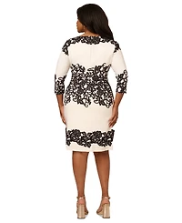 Adrianna Papell Plus Lace-Print Sheath Dress