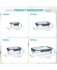 Sorbus 16Pc Airtight Clear Plastic Food Storage Containers with Lids
