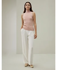 Lilysilk Women's Minimalist Sleeveless Turtleneck Top