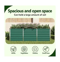 Garden Raised Bed Galvanized Steel 94.5"x31.5"x31.3" Green