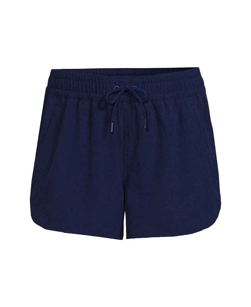 Lands' End Plus 3" Packable Cover-up Swim Shorts