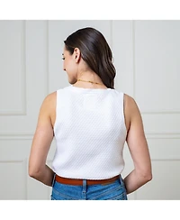 Hope & Henry Women's Organic Scoop Neck Sweater Tank