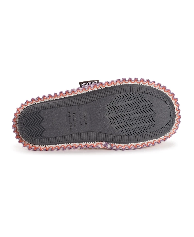 Muk Luks Women's Novelty Punch Needle Scuff