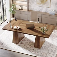 Tribesigns 63-Inch Executive Desk, Large Office Computer Desk with Double Pedestal, Modern Simple Workstations Writing Table
