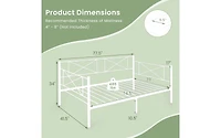 Platform Bed with Heavy-duty Metal Slat Support