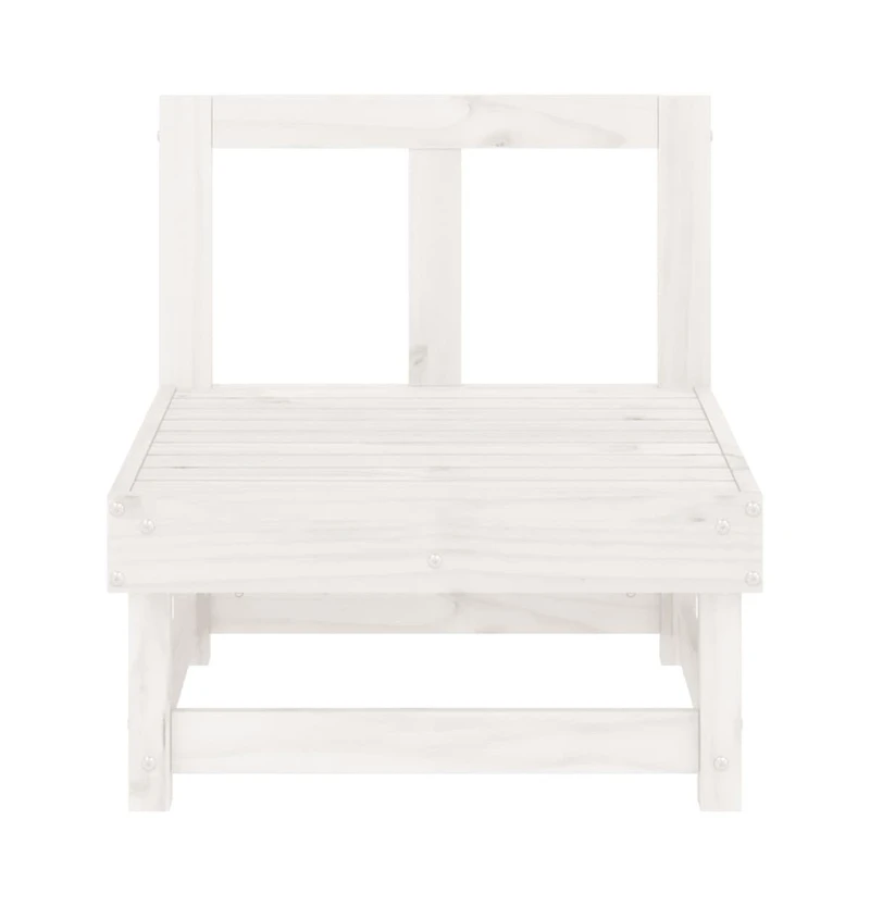 Patio Middle Sofas 2 pcs White Solid Wood Pine