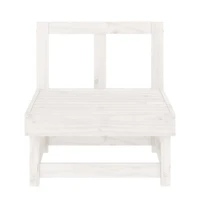 Patio Middle Sofas 2 pcs White Solid Wood Pine