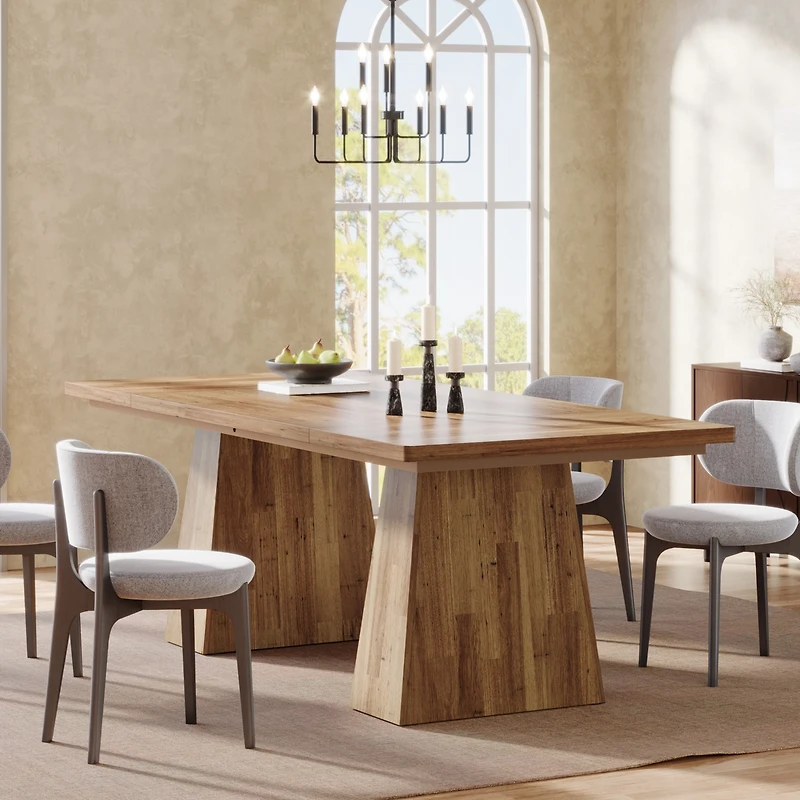 Tribesigns 63-Inch Farmhouse Dining Table, Table for 6 People, Wood Rustic Dinner Rectangular Kitchen